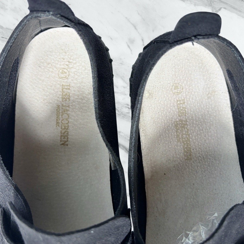 Ilse Jacobsen Black Suede Gold Link Loafers Quiet Luxury Old Money Preppy 41 - Picture 8 of 10